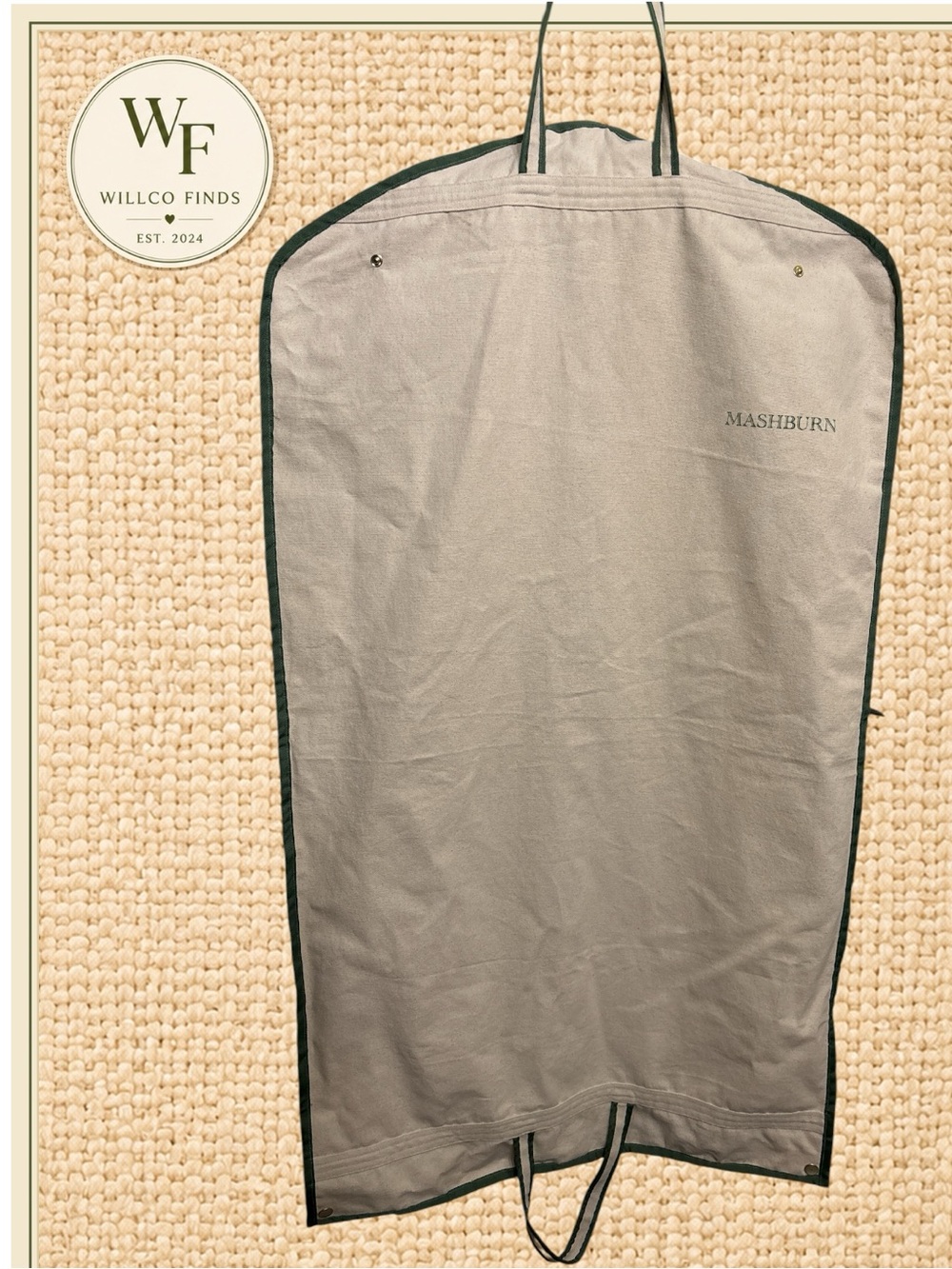 Sid Mashburn Gray Garment Bag with Dark Trim